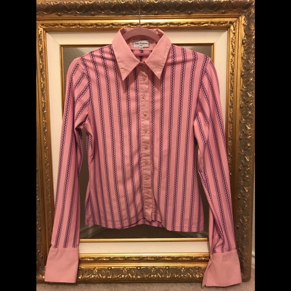 ANNE FONTAINE pink blouse 👚 🌸🌼 - Picture 1 of 3